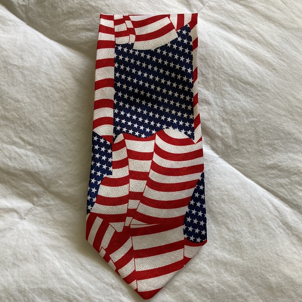 USA American Flag Red White & Blue Tie by Roberto Cellini